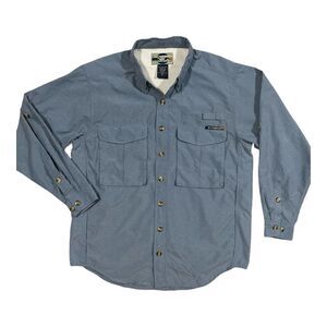 Exofficio Shirt Mens Sm Buzz Off Outdoor‎ Long Sleeve Vented Hiking Fishing Blue
